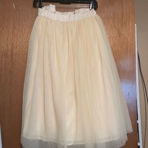 ELOQUII Pale Yellow Tulle Skirt